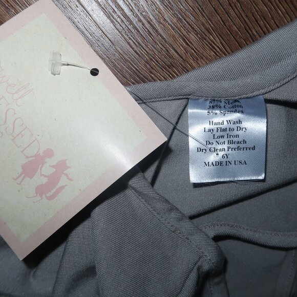 NWT Girls Well Dressed Wolf Day In May Soft Gray Long Maxi Dress Knit Lace sz 6 - Picture 5 of 5